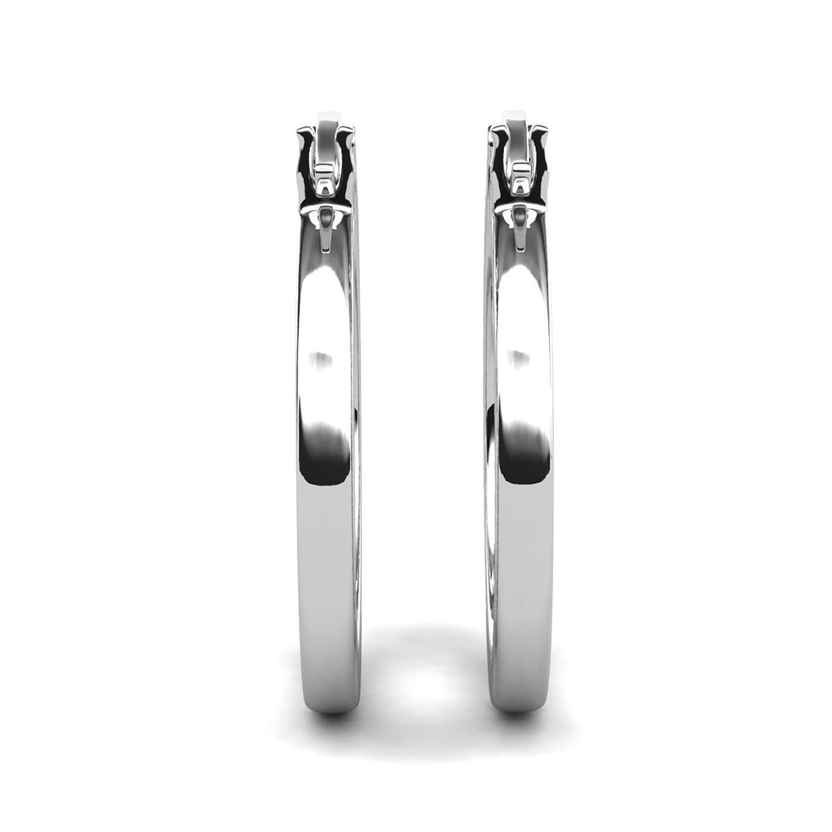 Cate & Chloe Margot 18k White Gold Plated 24mm Hoop Earrings with Simulated Diamonds Gift for Women
