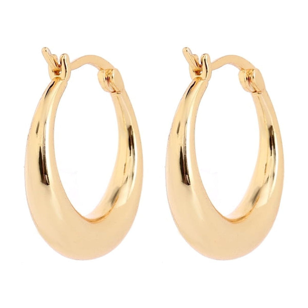 Amy and Annette 14K Gold Graduated Hoop Huggie Earring in 14K Yellow Gold Plated