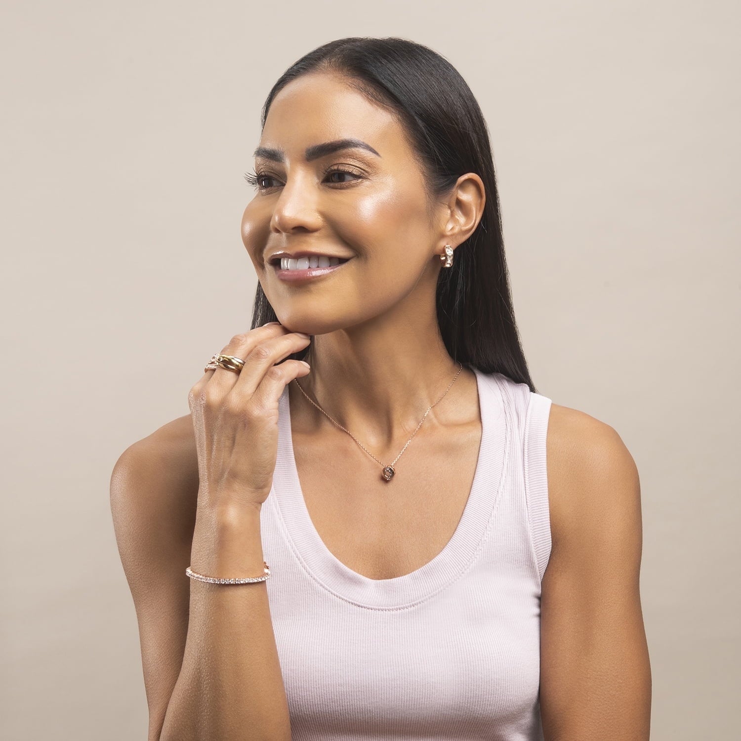 Cate & Chloe Olivia 18k White Gold Plated Tennis Bracelet With Simulated Diamond Crystals for Women