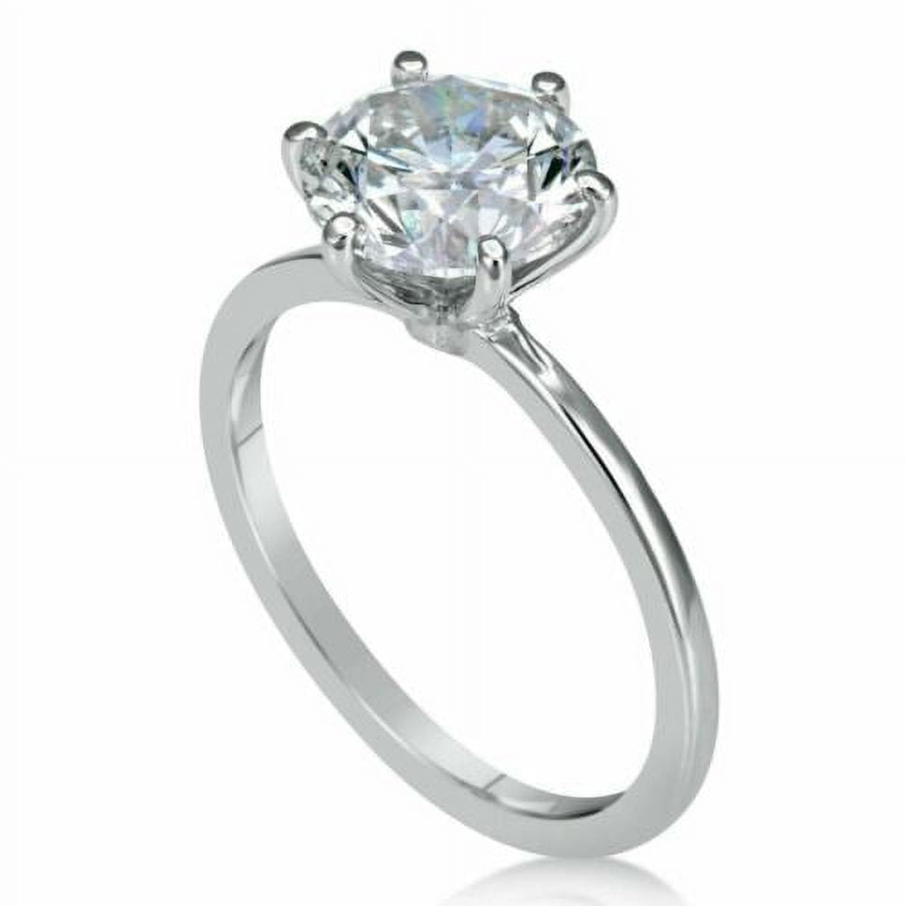 2Ct Round Diamond (VVS1,D) 14K White Gold Solitaire Ring for Women Gifts/Engagement/Wedding