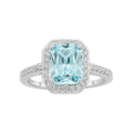 Believe by Brilliance Women's Fine Silver Plated Aquamarine Cubic Zirconia Ring (Size 7)