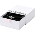 PANDORA Double Woven Leather Bracelet - Compatible Moments Charms - Sterling Silver - Gift for Her - Jewelry for Women- Size 40 cm/ 16.1 in with Gift Box