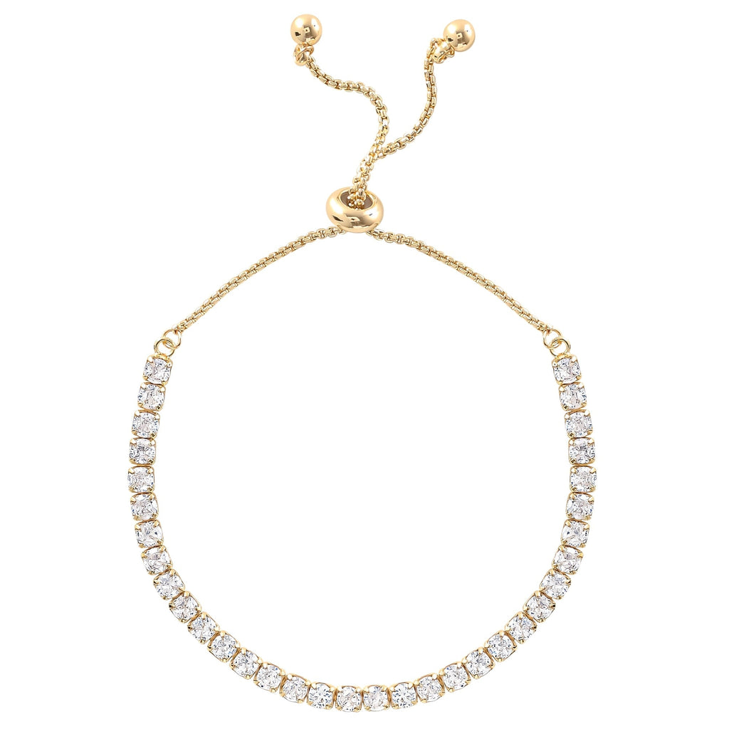 Believe by Brilliance Women's 14kt Gold Flash Plated Cubic Zirconia Adjustable Bracelet Set, 2