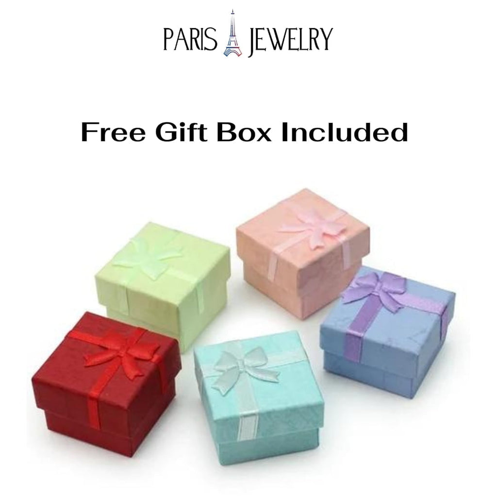 Paris Jewelry 14k White Gold 0.5 Ct. Princess Cut Created White Diamond Stud Earrings Gift for Women plated